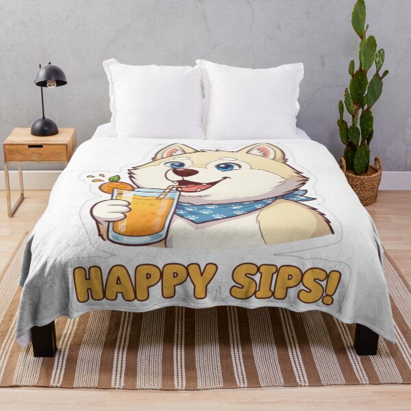 Item preview, Sipping Orange Juice, Happy Husky designed and sold by Artenode.