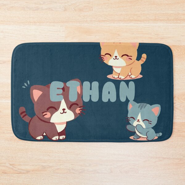 Item preview, Cute Cats and Name Ethan – Kawaii Personalized Design designed and sold by karolinahinc.