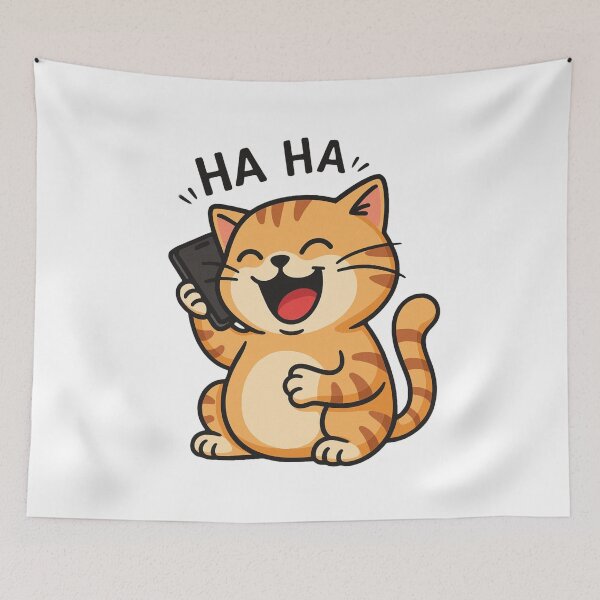 Item preview, Laughing Cat on the Phone designed and sold by luckyyouth.