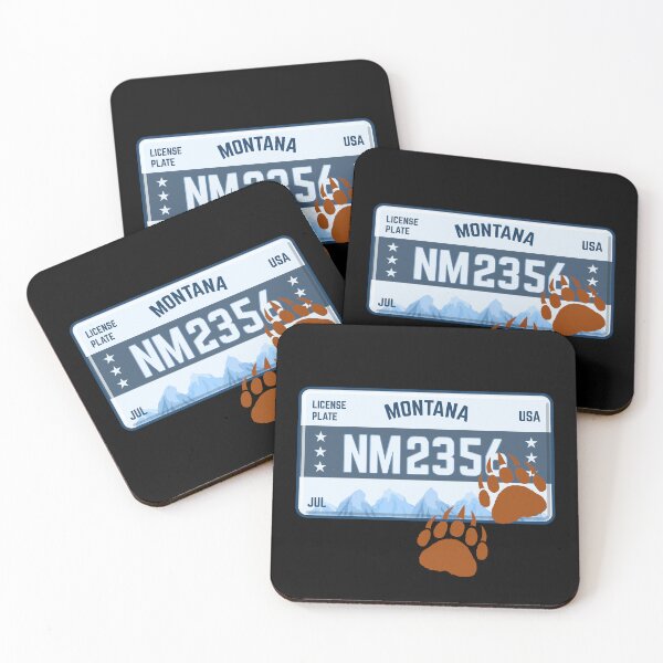 Item preview, Montana License Plate Bear Paw Prints designed and sold by QuoteCanvas.TH.