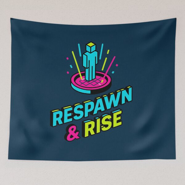 Item preview, Respawn & Rise — Neon Gamer Motivation Art designed and sold by DSGIN4YOU.