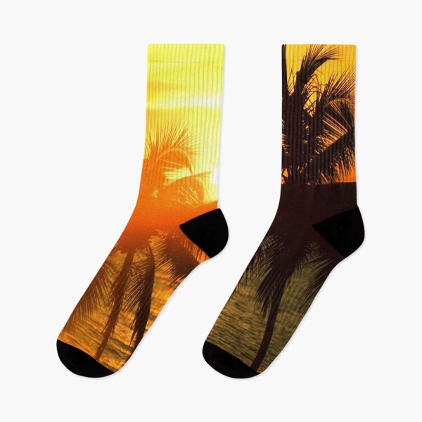 Item preview, Silhouetted Palm Trees at Sunset Over the Sea designed and sold by Exodoi.