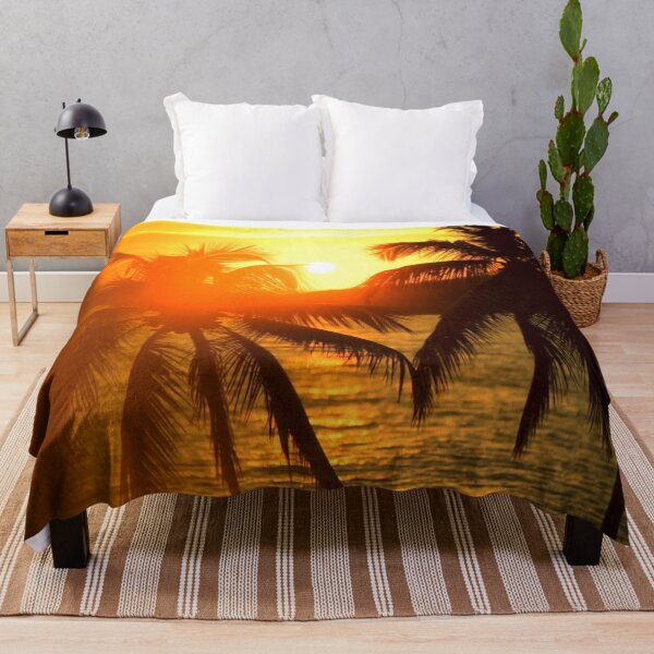 Item preview, Silhouetted Palm Trees at Sunset Over the Sea designed and sold by Exodoi.
