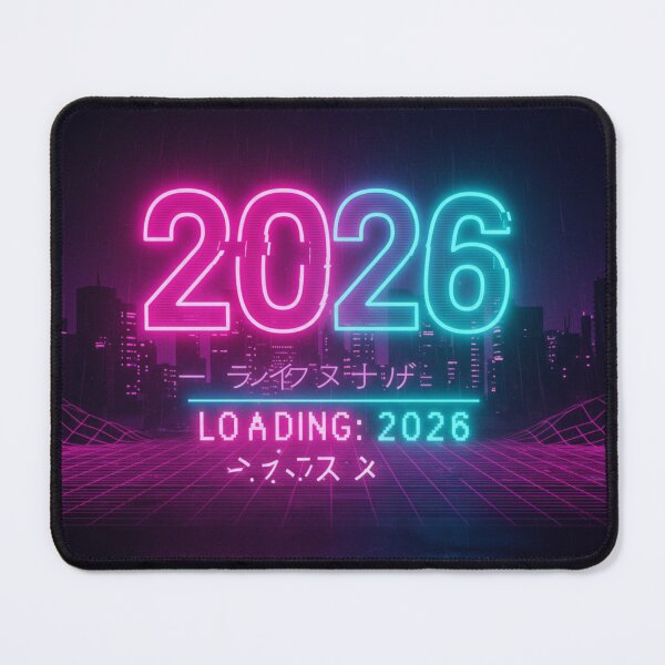 Item preview, LOADING: 2026 Cyberpunk New Year | Glitch Retro Future designed and sold by Design_Your_Day.