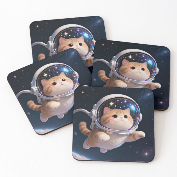 Item preview, Cute Astronaut Cat in Space - Zero G Kitty designed and sold by CosmicHartonn.