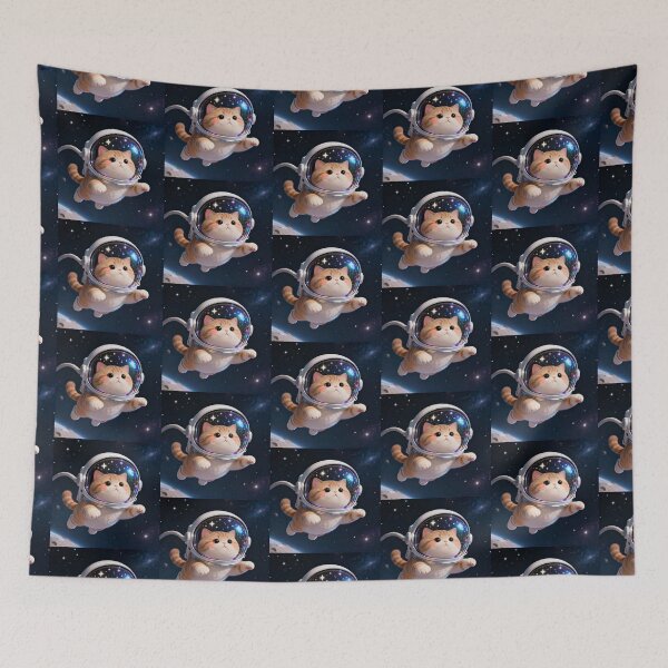 Item preview, Cute Astronaut Cat in Space - Zero G Kitty designed and sold by CosmicHartonn.