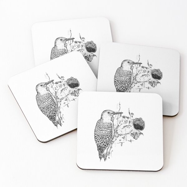 Item preview, Red-Bellied Woodpecker Stipple Drawing Detailed Wildlife Pen Ink Art designed and sold by wbhny.