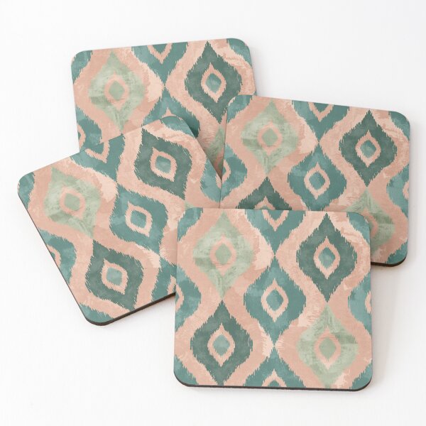 Item preview, Emerald Ikat Pattern – Teal & Beige Boho Modern Design designed and sold by Esterlane.