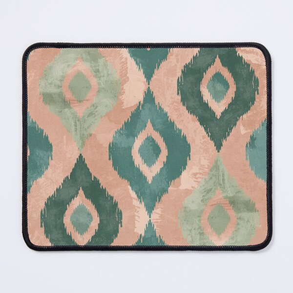 Item preview, Emerald Ikat Pattern – Teal & Beige Boho Modern Design designed and sold by Esterlane.
