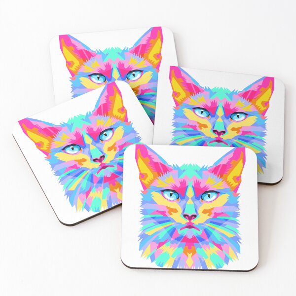 Item preview, Cat lovers - Geometric colorful designed and sold by Hanger-designed.