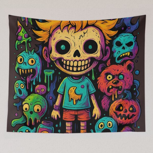 Item preview, Deathbringer Cute Demon Kid – Kawaii Monster Skull Art designed and sold by Thaivi Design.