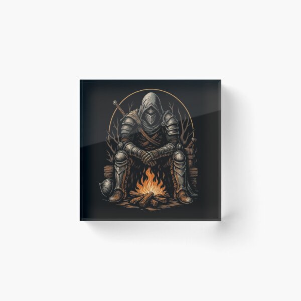 Item preview, Dark Knight by the Bonfire – Dark Fantasy Art designed and sold by R-market.