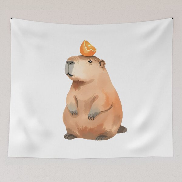Item preview, The Zen Capybara with an Orange designed and sold by Bal Drops.