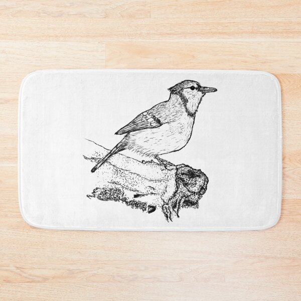 Item preview, Blue Jay Stipple Art - Detailed Bird and Nature Pen & Ink Drawing designed and sold by wbhny.