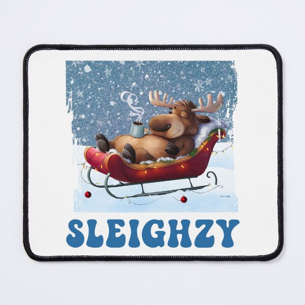 Item preview, Silly Reindeer Chilling in Santa’s Sleigh – “Sleighzy” Funny Christmas Design | Sofagirl Collection designed and sold by SOFAGIRL COLLECTIONS.