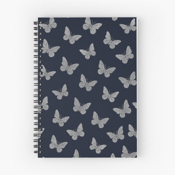 Artikelvorschau, Notizbuch mit silbernem Schmetterlingsmuster – Elegantes, minimalistisches Tagebuch für Schriftsteller und Träumer entworfen und verkauft von Geek-Girl-Art.