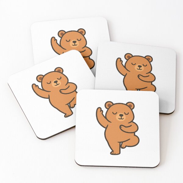 Item preview, Yoga Bear – calm, round, and balancing perfectly on one paw with zen focus, no embrodiery style designed and sold by OnPointOutfits.