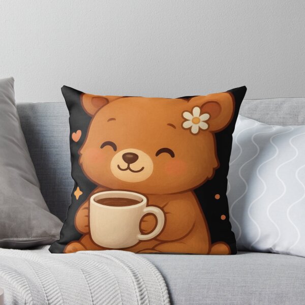Item preview, 3D Cute Bear with Coffee Cup Sticker – Kawaii Cozy Animal Design designed and sold by NuboDesigns.