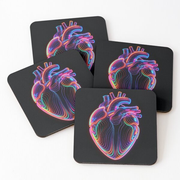 Item preview, Neon Anatomical Heart Illustration designed and sold by Minuto Cria.