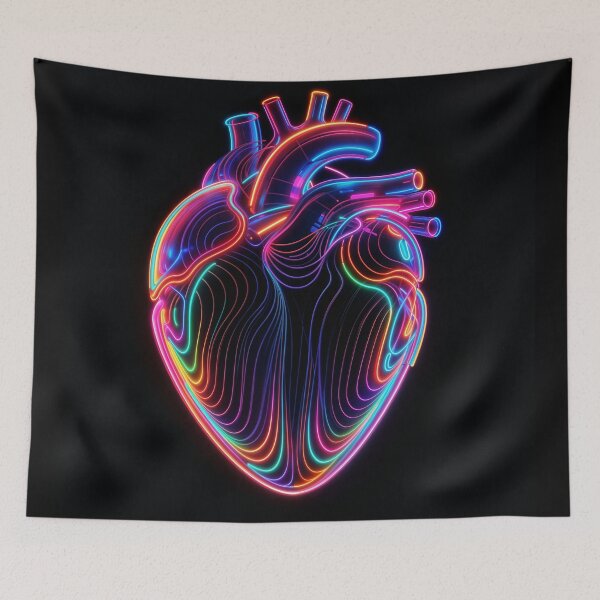Item preview, Neon Anatomical Heart Illustration designed and sold by Minuto Cria.