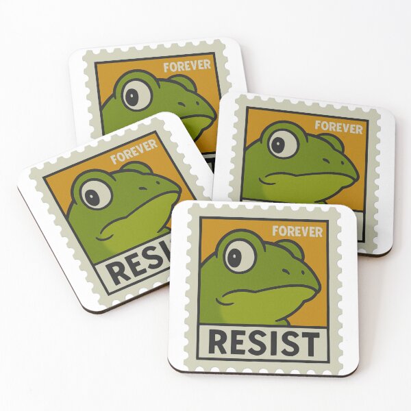 Item preview, FROG STAMP: LICK TYRANNY COOL RESISTANCE designed and sold by Thomas Hill Art.