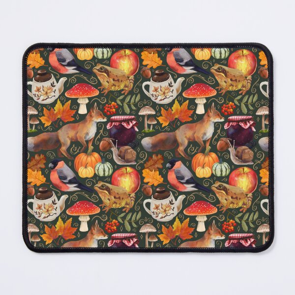 Item preview, Cottagecore autumn cosy woodland pattern designed and sold by CraftyMartenArt.