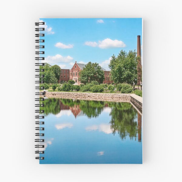 Item preview, Tranquil Lake Scene with Historic Buildings & Railroad Tracks designed and sold by plugsnpixels.