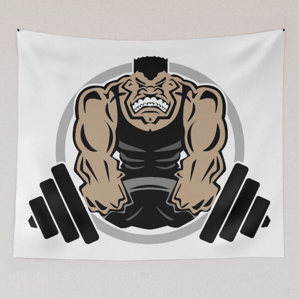 Item preview, Weightlifting Muscle Fitness Gym Cartoon designed and sold by hobrath.