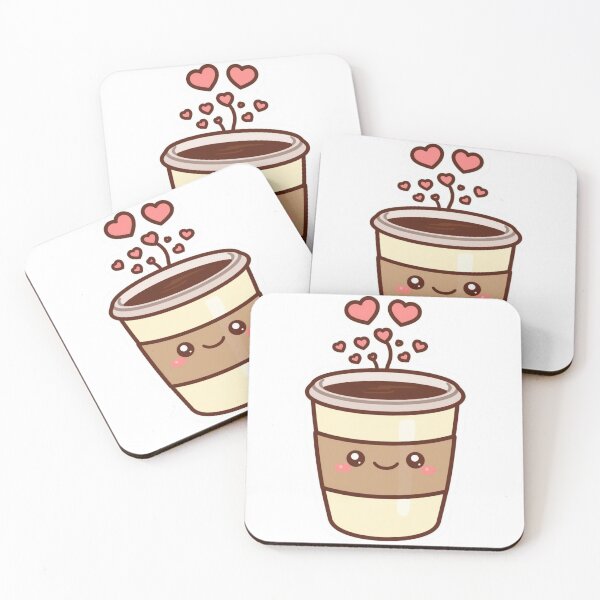 Item preview, Kawaii Coffee Cup – Cute Smiling Mug Art designed and sold by StilKreationen.