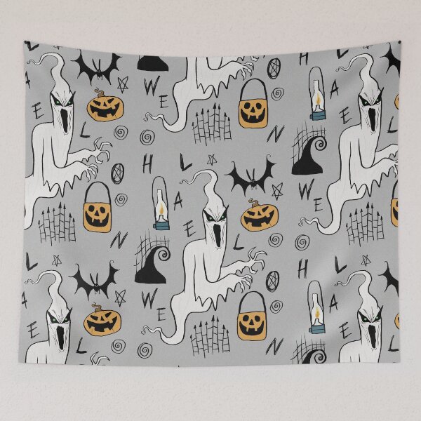 Item preview, Halloween Ghost spooky hand drawn cartoon art illustration designed and sold by Vintage Designs +.