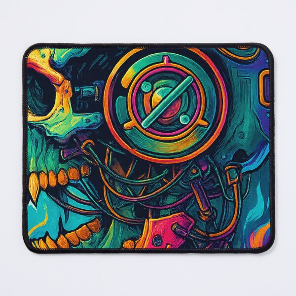Item preview, Cyberpunk Tech Skull – System Override Neon Cyborg Art designed and sold by Thaivi Design.