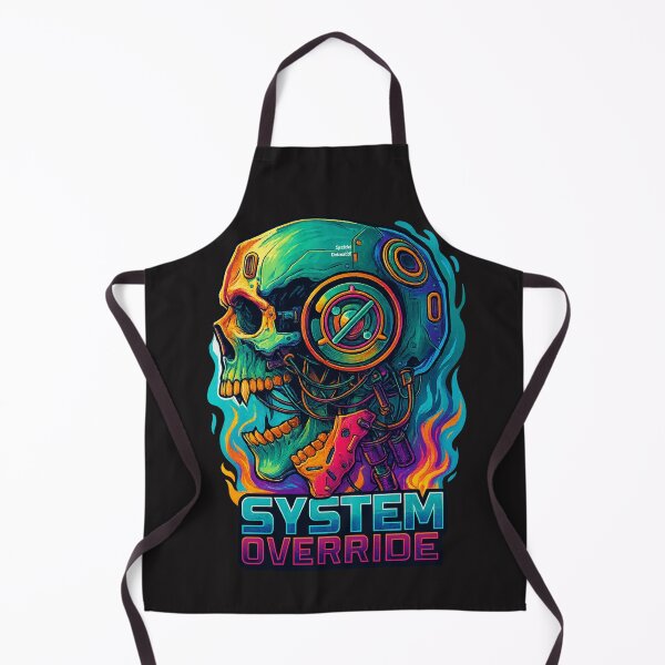 Item preview, Cyberpunk Tech Skull – System Override Neon Cyborg Art designed and sold by Thaivi Design.