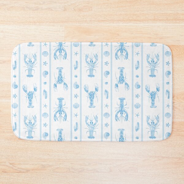 Item preview, Lobsters and Shells with Stripes in Light Blue Watercolor designed and sold by KConfetti.