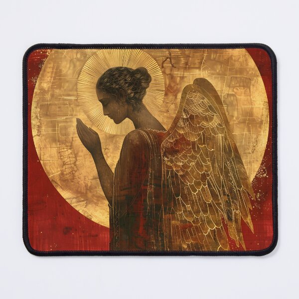Item preview, Golden Angel Silhouette Against Red designed and sold by daila70.