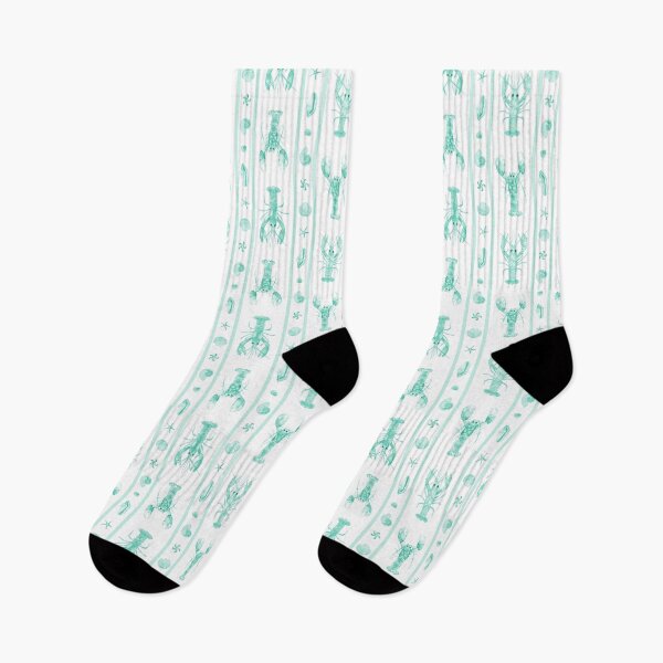Item preview, Lobsters and Shells with Stripes in Mint Green Watercolor designed and sold by KConfetti.