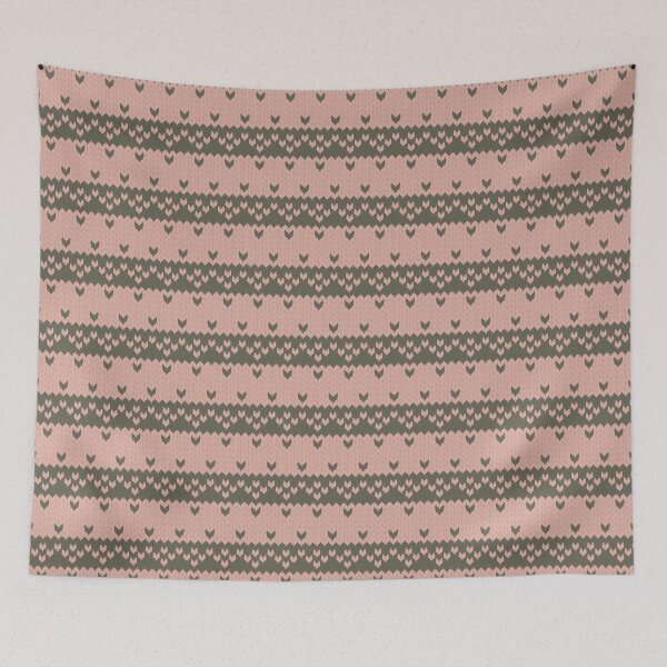 Item preview, Sweater Weather - Pink and Green Hearts Fair Isle designed and sold by Shanna Lenè Hattaway.