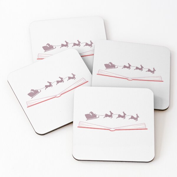 Item preview, Santa and reindeer flying over a book designed and sold by winterpumpkin.