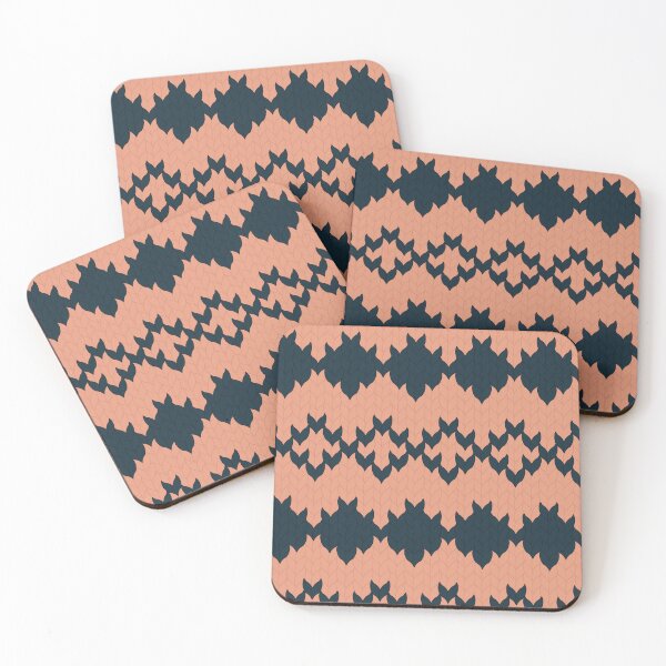 Item preview, Sweater Weather - Diamond Fairisle in coral and Navy designed and sold by Shanna Lenè Hattaway.