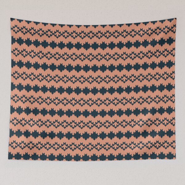 Item preview, Sweater Weather - Diamond Fairisle in coral and Navy designed and sold by Shanna Lenè Hattaway.