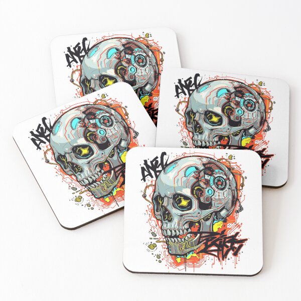Item preview, Cyberpunk Skull – Futuristic Graffiti Tech Art Design designed and sold by ZYNORAworld.