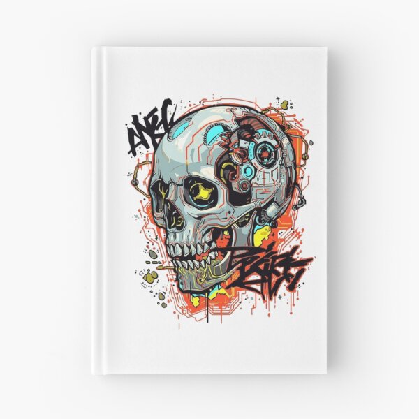Item preview, Cyberpunk Skull – Futuristic Graffiti Tech Art Design designed and sold by ZYNORAworld.