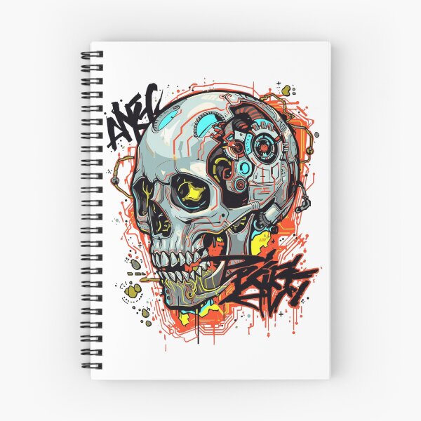 Item preview, Cyberpunk Skull – Futuristic Graffiti Tech Art Design designed and sold by ZYNORAworld.