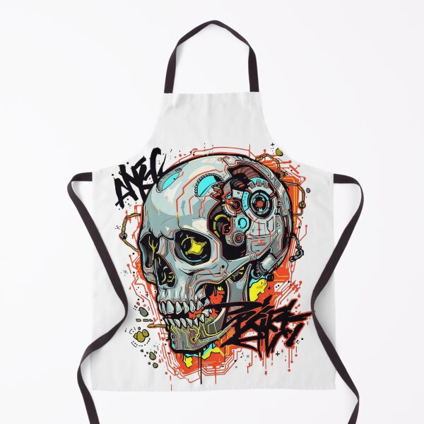 Item preview, Cyberpunk Skull – Futuristic Graffiti Tech Art Design designed and sold by ZYNORAworld.