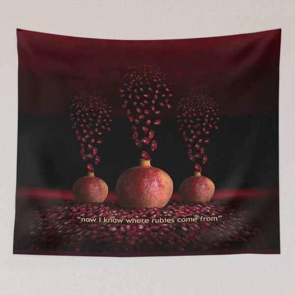 Item preview, Ruby Eruption - Pomegranates Surreal with Text designed and sold by Lycanth.