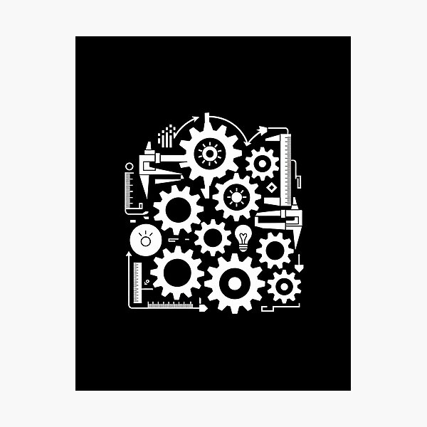 Item preview, Engineer Mind T-Shirts | Gears & Blueprints Design designed and sold by Reichcorp.