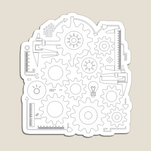 Item preview, Engineer Mind T-Shirts | Gears & Blueprints Design designed and sold by Reichcorp.