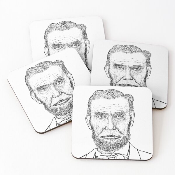 Item preview, Abraham Lincoln Stipple Portrait Art Print - 16th President Pen & Ink Drawing designed and sold by wbhny.