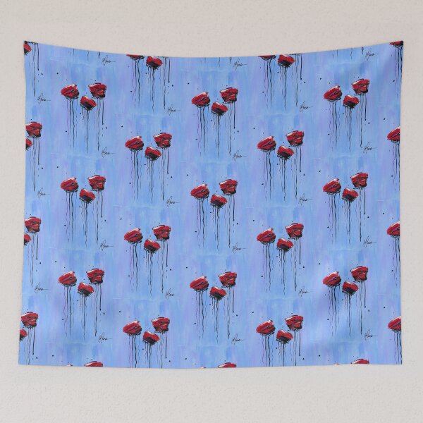 Item preview, Dancing Flowers - Blue designed and sold by mary garrone studio.