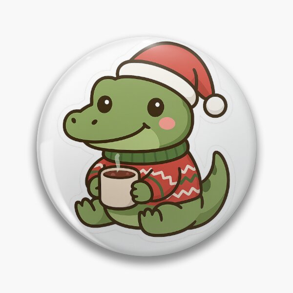Item preview, Kawaii Cute Christmas Crocodile – Hot Cocoa designed and sold by SnugglePod Studio.