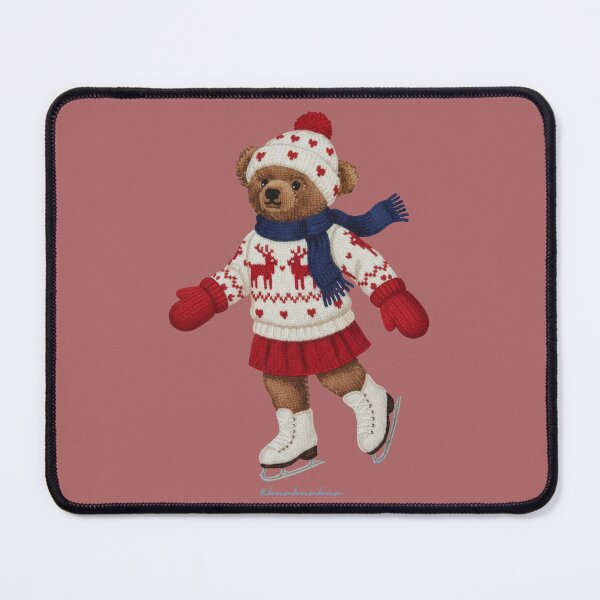 Item preview, Cute Teddy Bear Ice Skating designed and sold by BUABUABUA.